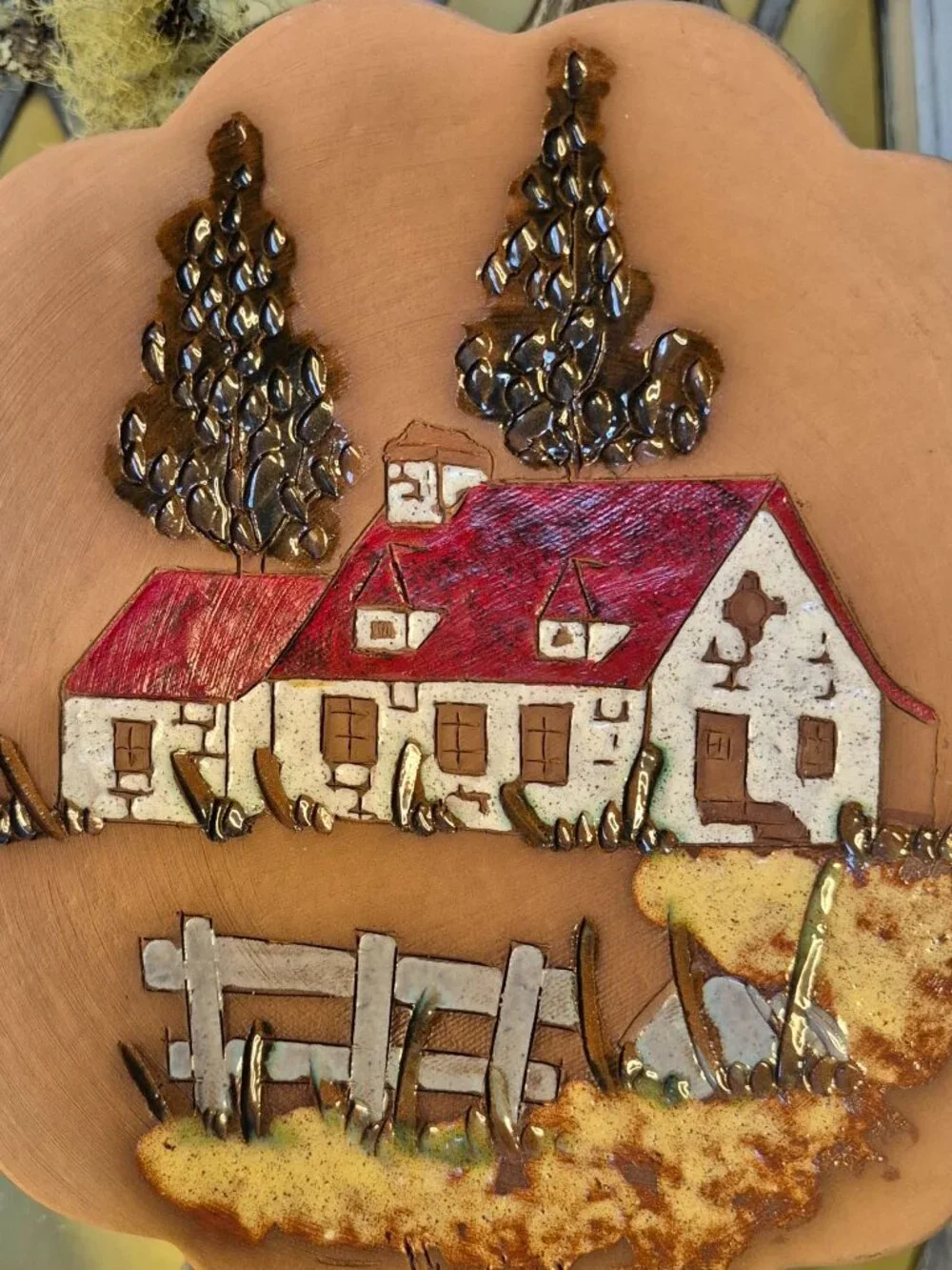 Vintage Artisan Pottery Wall Plate Signed Tremblay Québec 8.25" - Picture 4 of 6